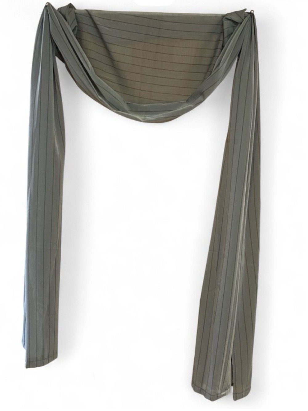 Makenzie Voile Window Scarf Valance 27x144 Slate Gray Pinstripe Sheer
